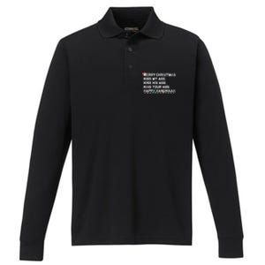 Merry Christmas Ki.ss My Ass His Ass Your Ass Happy Hanukkah  Performance Long Sleeve Polo