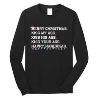 Merry Christmas Ki.ss My Ass His Ass Your Ass Happy Hanukkah  Long Sleeve Shirt