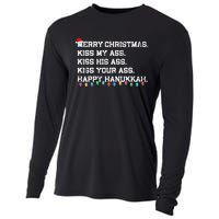 Merry Christmas Ki.ss My Ass His Ass Your Ass Happy Hanukkah  Cooling Performance Long Sleeve Crew