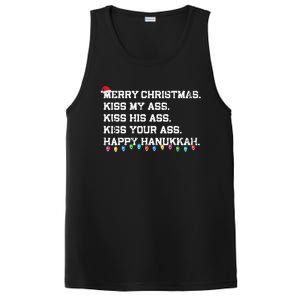 Merry Christmas Ki.ss My Ass His Ass Your Ass Happy Hanukkah  PosiCharge Competitor Tank