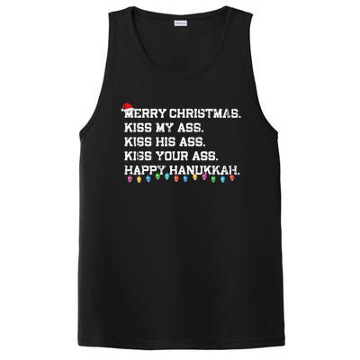 Merry Christmas Ki.ss My Ass His Ass Your Ass Happy Hanukkah  PosiCharge Competitor Tank