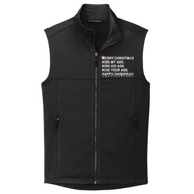 Merry Christmas Ki.ss My Ass His Ass Your Ass Happy Hanukkah  Collective Smooth Fleece Vest