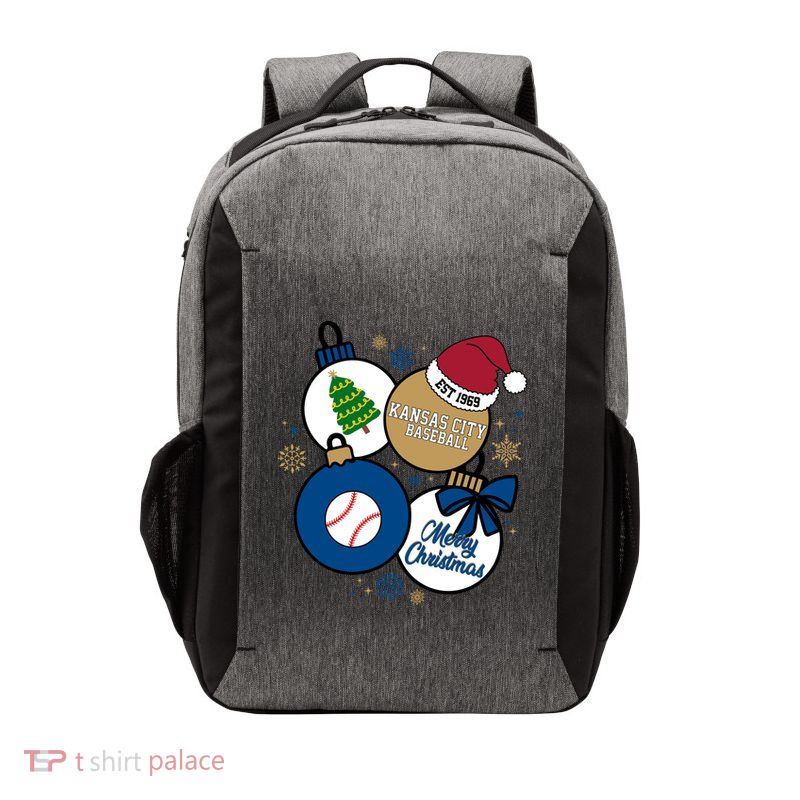 Merry Christmas Kansas City Baseball Est 1969 Vector Backpack
