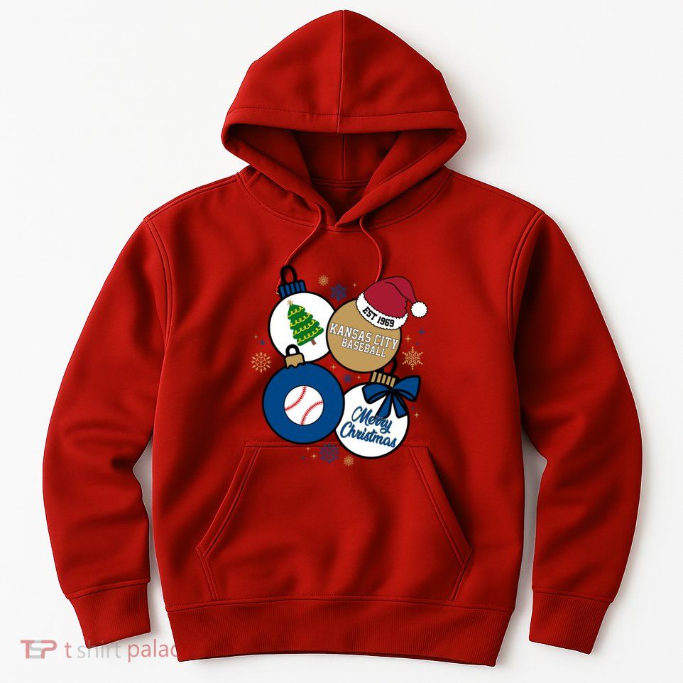 Merry Christmas Kansas City Baseball Est 1969 Hoodie