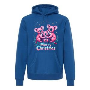 Merry Christmas Koala Bear Santa Hat Claus Animal Xmas Gift Premium Hoodie