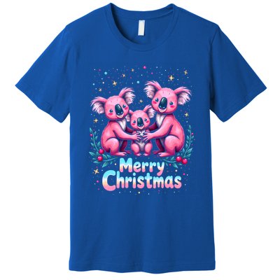 Merry Christmas Koala Bear Santa Hat Claus Animal Xmas Gift Premium T-Shirt