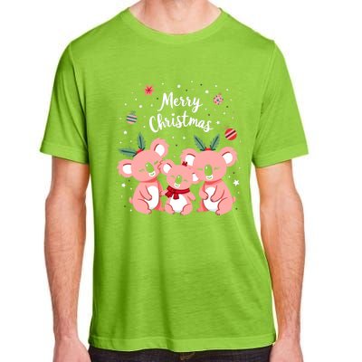 Merry Christmas Koala Bear Santa Hat Claus Animal Xmas Gift Adult ChromaSoft Performance T-Shirt