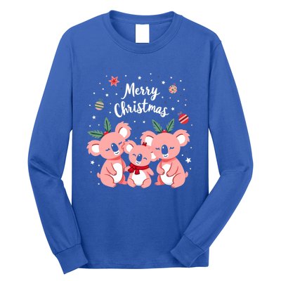 Merry Christmas Koala Bear Santa Hat Claus Animal Xmas Gift Long Sleeve Shirt