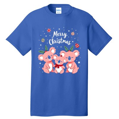 Merry Christmas Koala Bear Santa Hat Claus Animal Xmas Gift Tall T-Shirt