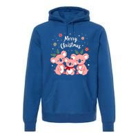 Merry Christmas Koala Bear Santa Hat Claus Animal Xmas Gift Premium Hoodie