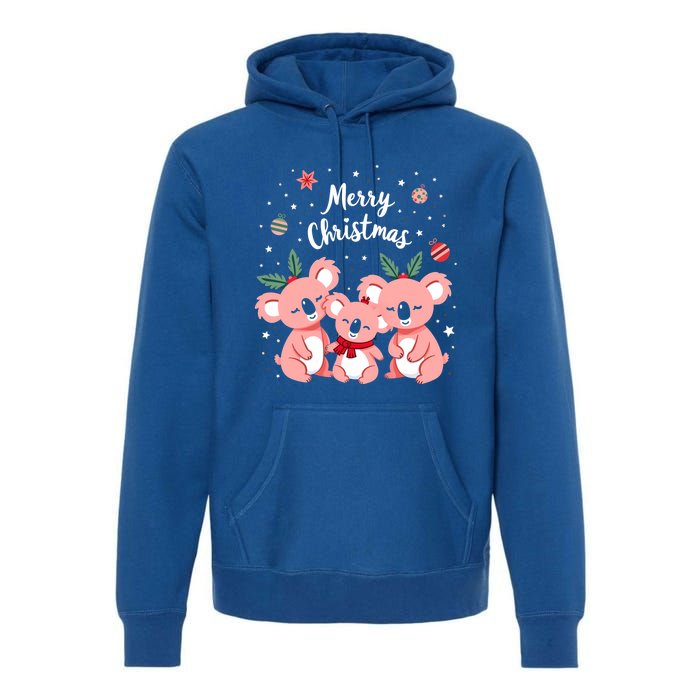 Merry Christmas Koala Bear Santa Hat Claus Animal Xmas Gift Premium Hoodie