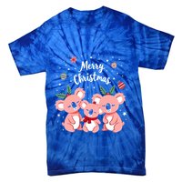 Merry Christmas Koala Bear Santa Hat Claus Animal Xmas Gift Tie-Dye T-Shirt