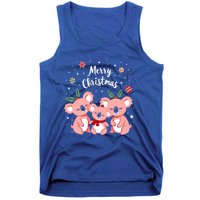 Merry Christmas Koala Bear Santa Hat Claus Animal Xmas Gift Tank Top