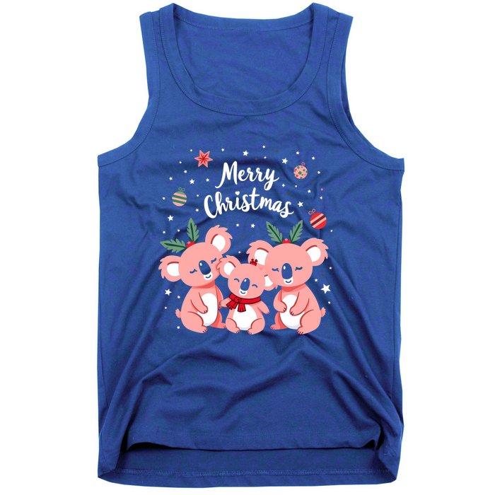 Merry Christmas Koala Bear Santa Hat Claus Animal Xmas Gift Tank Top