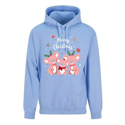 Merry Christmas Koala Bear Santa Hat Claus Animal Xmas Gift Unisex Surf Hoodie