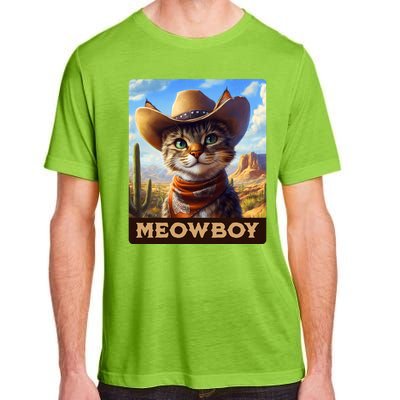 Meowboy Cowboy Kitten Western Whiskers Cat Adult ChromaSoft Performance T-Shirt