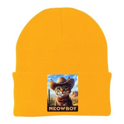 Meowboy Cowboy Kitten Western Whiskers Cat Knit Cap Winter Beanie