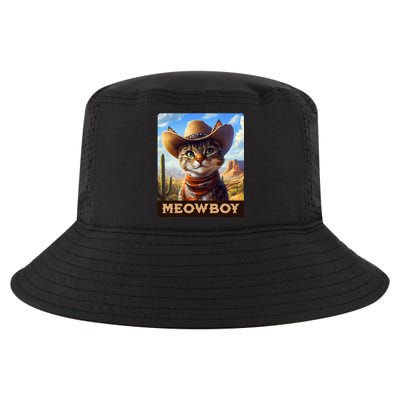 Meowboy Cowboy Kitten Western Whiskers Cat Cool Comfort Performance Bucket Hat