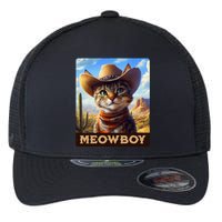 Meowboy Cowboy Kitten Western Whiskers Cat Flexfit Unipanel Trucker Cap