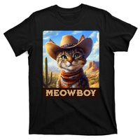 Meowboy Cowboy Kitten Western Whiskers Cat T-Shirt