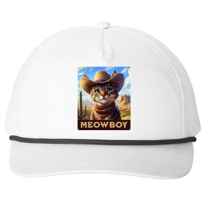 Meowboy Cowboy Kitten Western Whiskers Cat Snapback Five-Panel Rope Hat