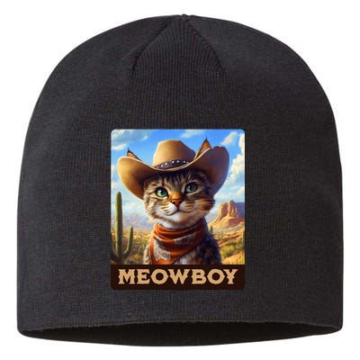 Meowboy Cowboy Kitten Western Whiskers Cat Sustainable Beanie