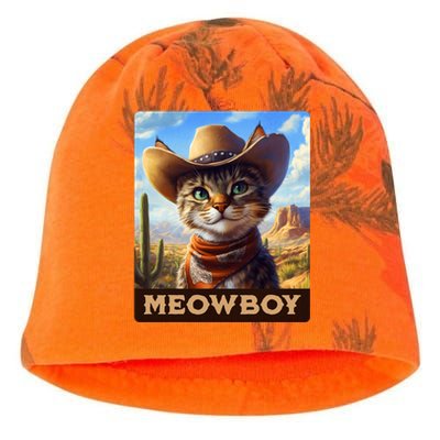 Meowboy Cowboy Kitten Western Whiskers Cat Kati - Camo Knit Beanie