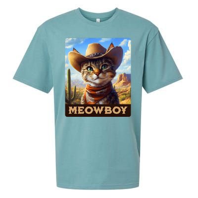 Meowboy Cowboy Kitten Western Whiskers Cat Sueded Cloud Jersey T-Shirt