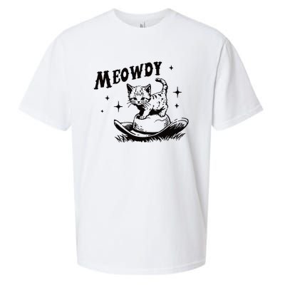 Meowdy Cute Kitten Cat Country Western Vintage Sueded Cloud Jersey T-Shirt