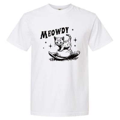 Meowdy Cute Kitten Cat Country Western Vintage Garment-Dyed Heavyweight T-Shirt