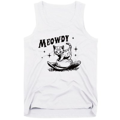 Meowdy Cute Kitten Cat Country Western Vintage Tank Top