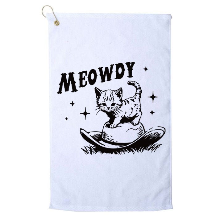 Meowdy Cute Kitten Cat Country Western Vintage Platinum Collection Golf Towel