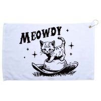 Meowdy Cute Kitten Cat Country Western Vintage Grommeted Golf Towel