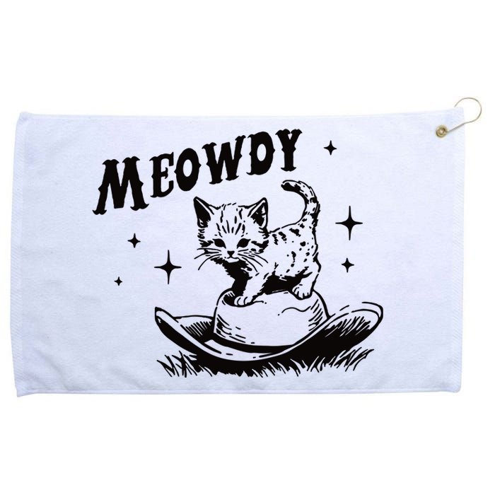 Meowdy Cute Kitten Cat Country Western Vintage Grommeted Golf Towel