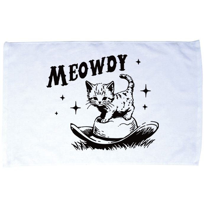 Meowdy Cute Kitten Cat Country Western Vintage Microfiber Hand Towel