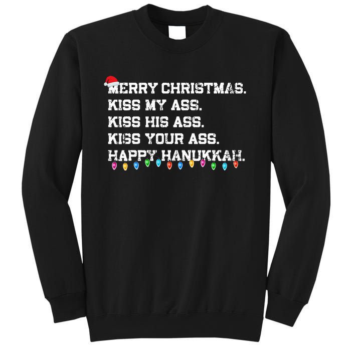 Merry Christmas Kiss My Ass His Ass Your Ass Happy Hanukkah Sweatshirt