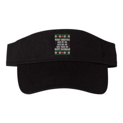 Merry Christmas kissing My Ass His Ass Your Ass Happy Hanukkah Valucap Bio-Washed Visor