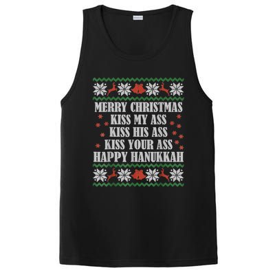 Merry Christmas Kiss My Ass His Ass Your Ass Happy Hanukkah PosiCharge Competitor Tank