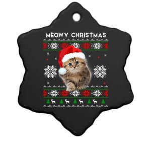 Meowy Christmas Kitten Cat Kitty Ceramic Star Ornament