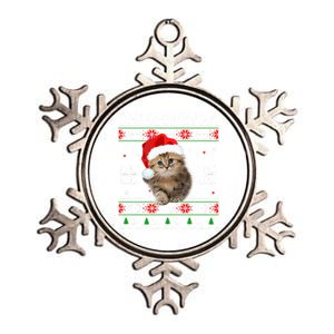 Meowy Christmas Kitten Cat Kitty Metallic Star Ornament