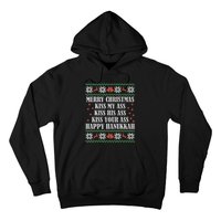 Merry Christmas K.iss My Ass His Ass Your Ass Happy Hanukkah Hoodie