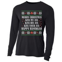 Merry Christmas K.iss My Ass His Ass Your Ass Happy Hanukkah Cooling Performance Long Sleeve Crew