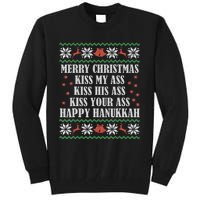 Merry Christmas K.iss My Ass His Ass Your Ass Happy Hanukkah Tall Sweatshirt