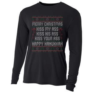 Merry Christmas Kis.s My Ass His Ass Your Ass  Cooling Performance Long Sleeve Crew