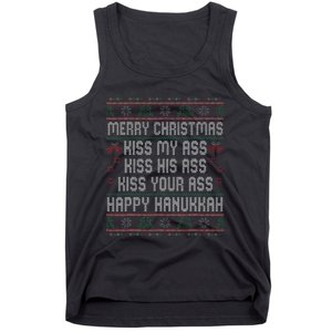 Merry Christmas Kis.s My Ass His Ass Your Ass  Tank Top