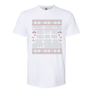 Merry Christmas Kis.s My Ass His Ass Your Ass  Softstyle CVC T-Shirt