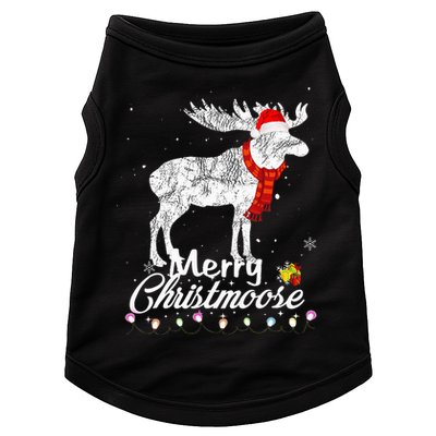 Merry Christmoose Lights Santa Hat Funny Christmas Moose  Doggie Tank