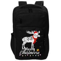 Merry Christmoose Lights Santa Hat Funny Christmas Moose  Impact Tech Backpack