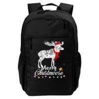 Merry Christmoose Lights Santa Hat Funny Christmas Moose  Daily Commute Backpack