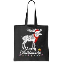 Merry Christmoose Lights Santa Hat Funny Christmas Moose  Tote Bag